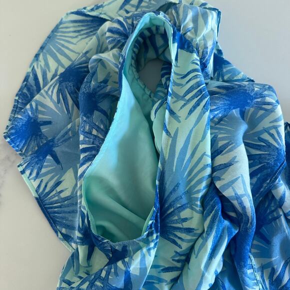 Vineyard Vines Electric Palm One Shoulder High-Low Maxi Dress Size 8 - Picture 3 of 9